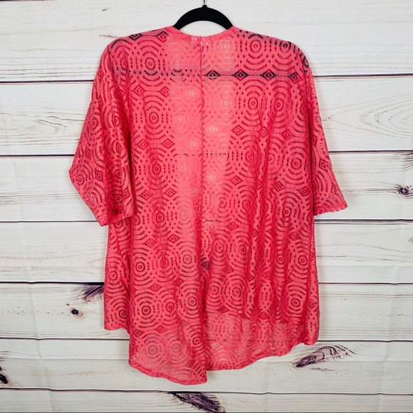 Lularoe pink lace kimono nwot - Picture 2 of 5